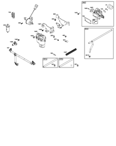 Throttle Body And Fuel Supply Group Diagram and Parts List for 54E677-0003-J1 400000 - 699999 Briggs and Stratton Engine